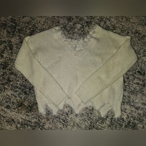 SHEIN Off-the-Shoulder Cream Sweater